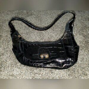 East 5th| Leather Crocodile-Embossed Shoulder Purse